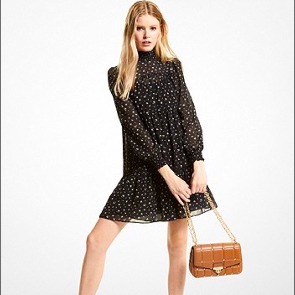 Michael Kors georgette smocked dress